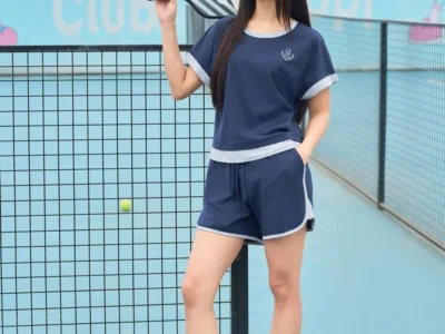 Bộ cotton nữ Cardina tay liền quần sóc gấu phối màu trẻ trung