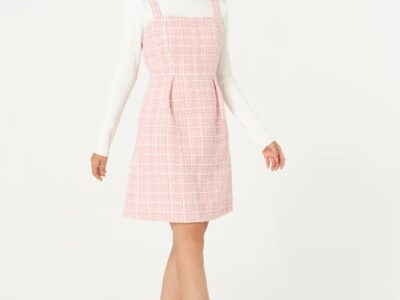 Váy liền nữ cổ vuông hai dây dáng fit & flare có lót trong